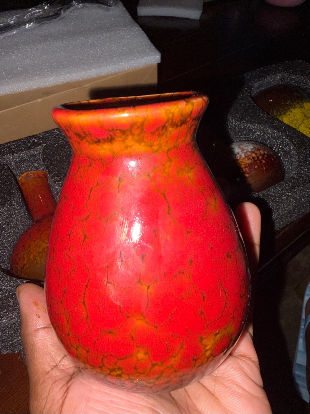 Set of 4 Luxury Crackle Glaze Vases | Designer Home Decor